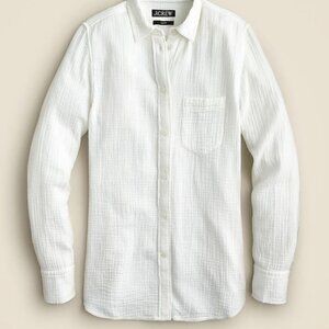 J.Crew Women's Cream and White Blouse, Size 4